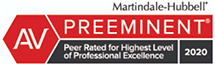 AV Preeminent Rating from Martindale-Hubbell 2020