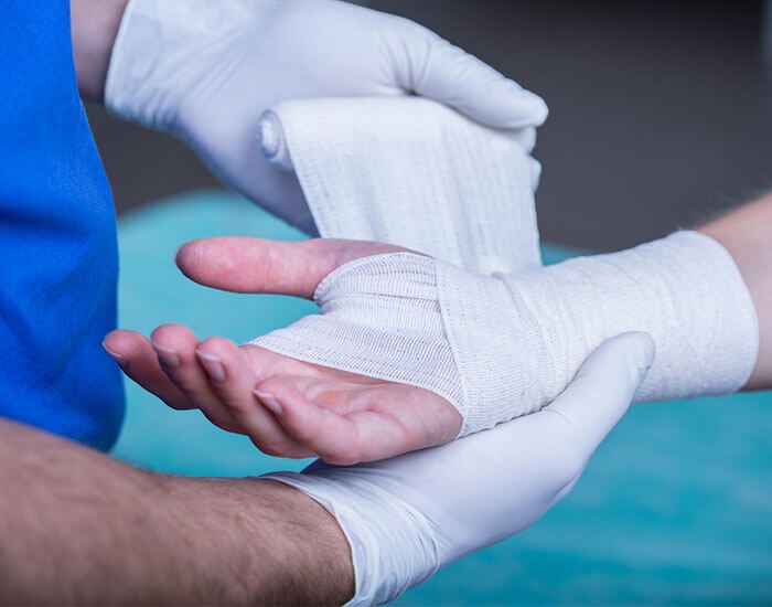 hand in bandage