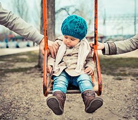 Baby on swing
