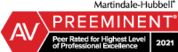 Martindale-Hubbell Peer Rated for Highest Level Of Professional Excellence 2021