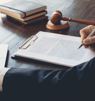 gavel and paperwork