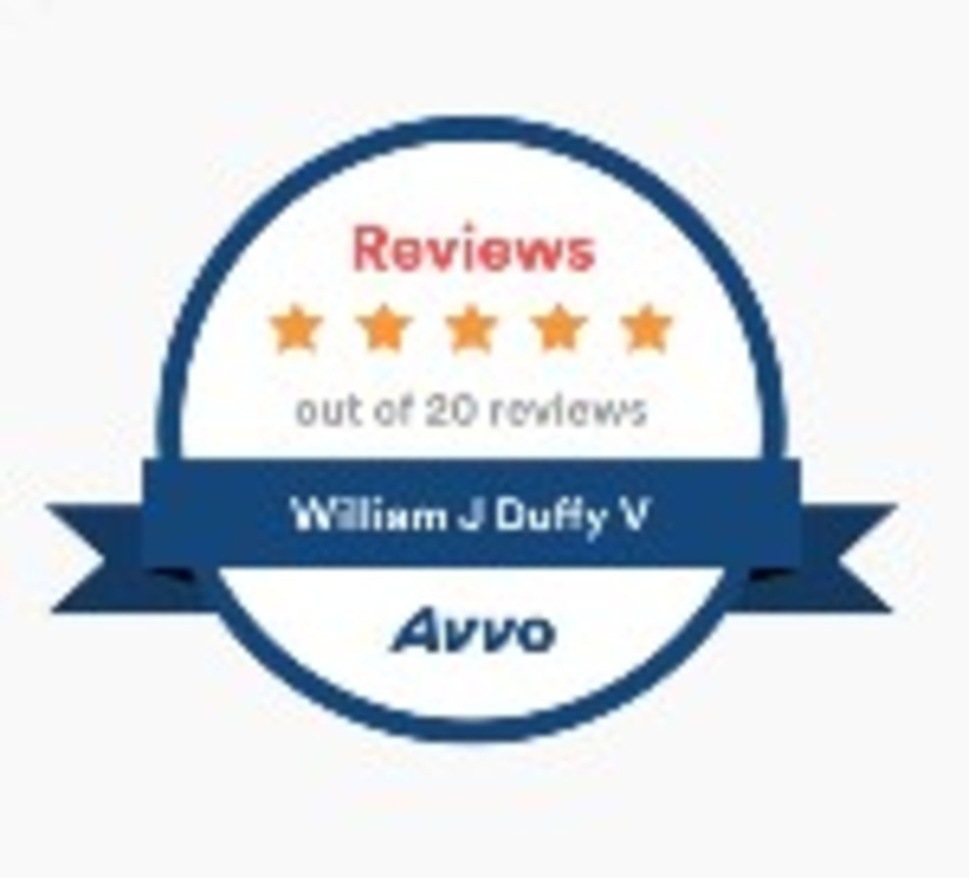 William Duffy 5 Star Review Avvo Badge