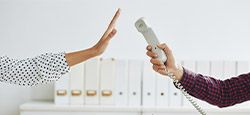 Person avoiding the phone