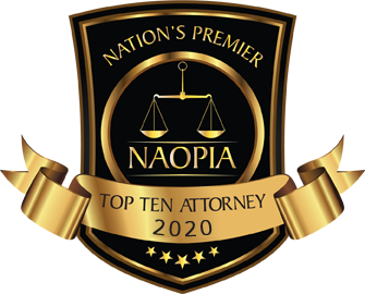 Nation's Premier NAOPIA Top Ten Attorney - 2020 Badge