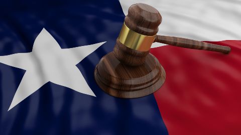 Gavel and Texas flag