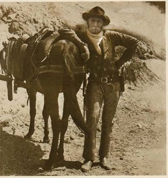 Attorney standing next to a horse in old western cowboy apparel