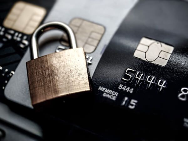 Lock with credit cards