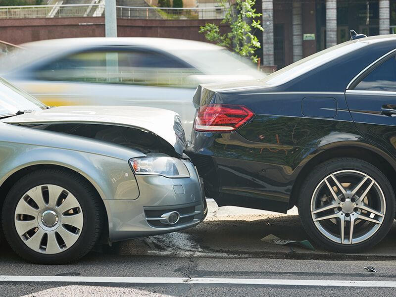 One car rear-ending another car