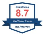 Max Thomas 8.7 Avvo Rating Badge